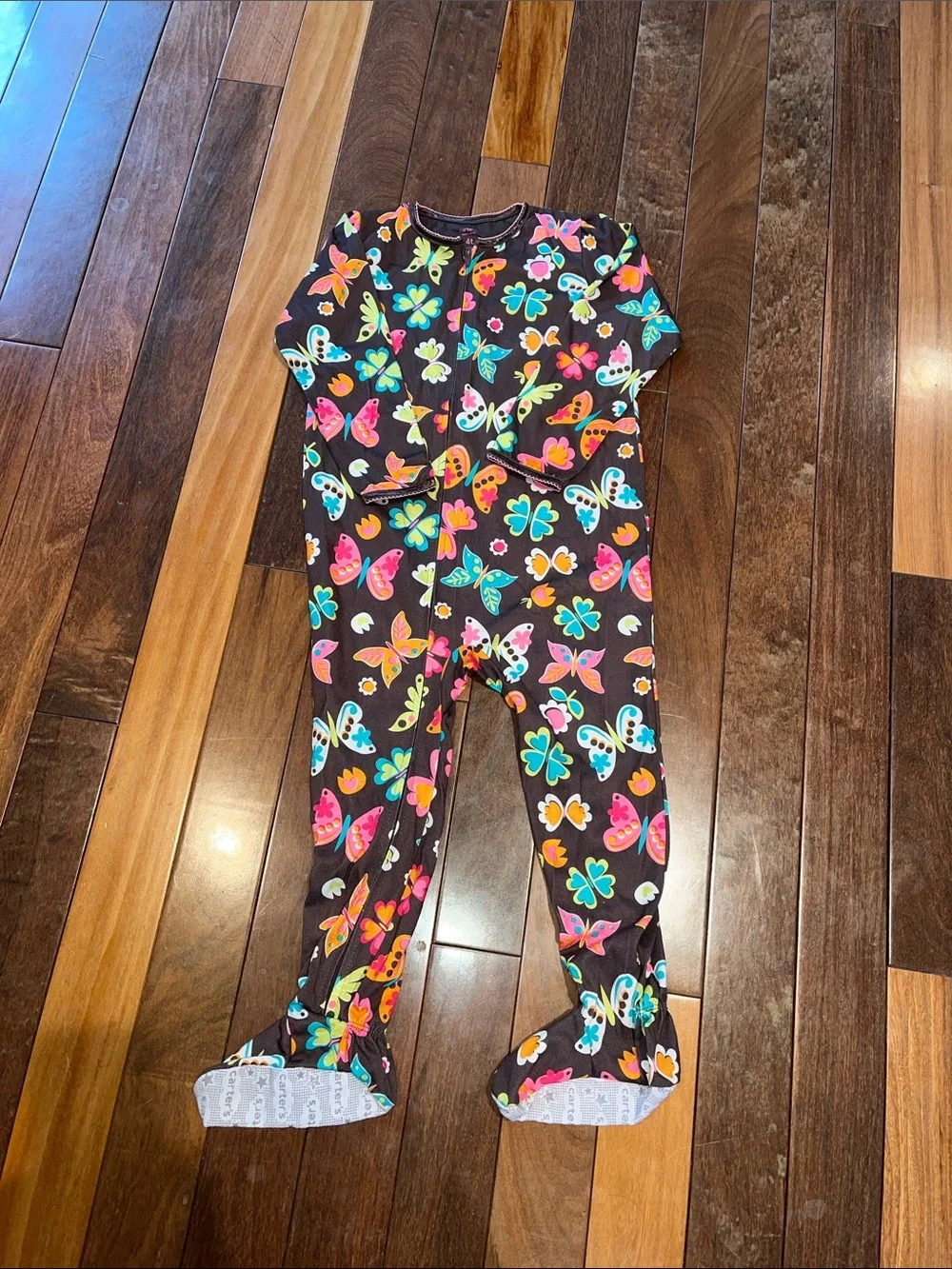 Disney Kids Pink, Purple, Black and Multicolor Character Footed Pajama Bundle